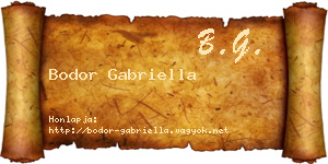 Bodor Gabriella névjegykártya